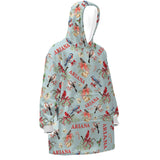 Personalized Cardinals Xmas Snug Oversized Wearable Hoodie Blanket