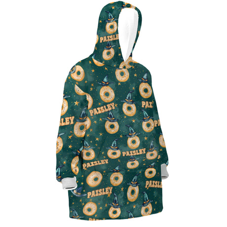 Personalized Snug Oversized Sherpa Wearable Donut Witch Galaxy Hoodie Blanket