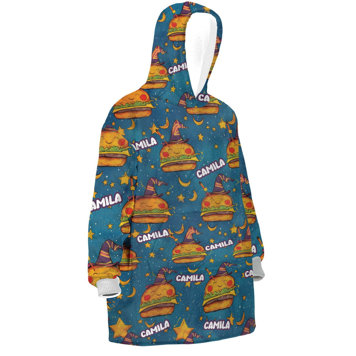 Personalized Snug Oversized Sherpa Wearable Starlight Burger Wizards Hoodie Blanket
