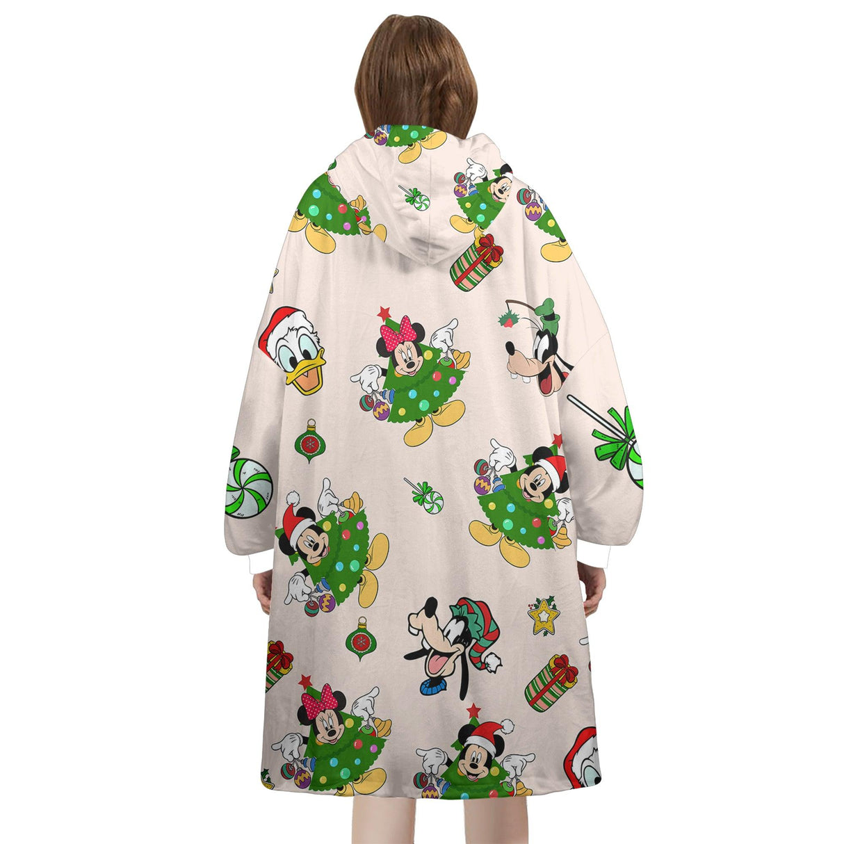 Personalized Magic Mouse Christmas Snug Oversized Wearable Hoodie Blanket