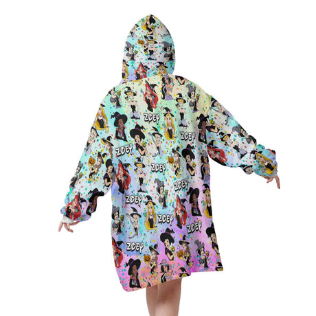 Personalized Snug Sherpa Oversized Wearable Princess Halloween Hoodie Blanket