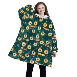 Personalized Snug Oversized Sherpa Wearable Donut Witch Galaxy Hoodie Blanket