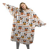 Personalized Cartoon Mouse Cosplay Pumpkin Halloween Snug Oversized Wearable Hoodie Blanket