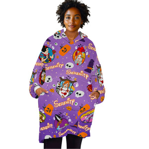 Personalized Snug Sherpa Oversized Wearable Princess Horror Movie Characters Halloween Hoodie Blanket