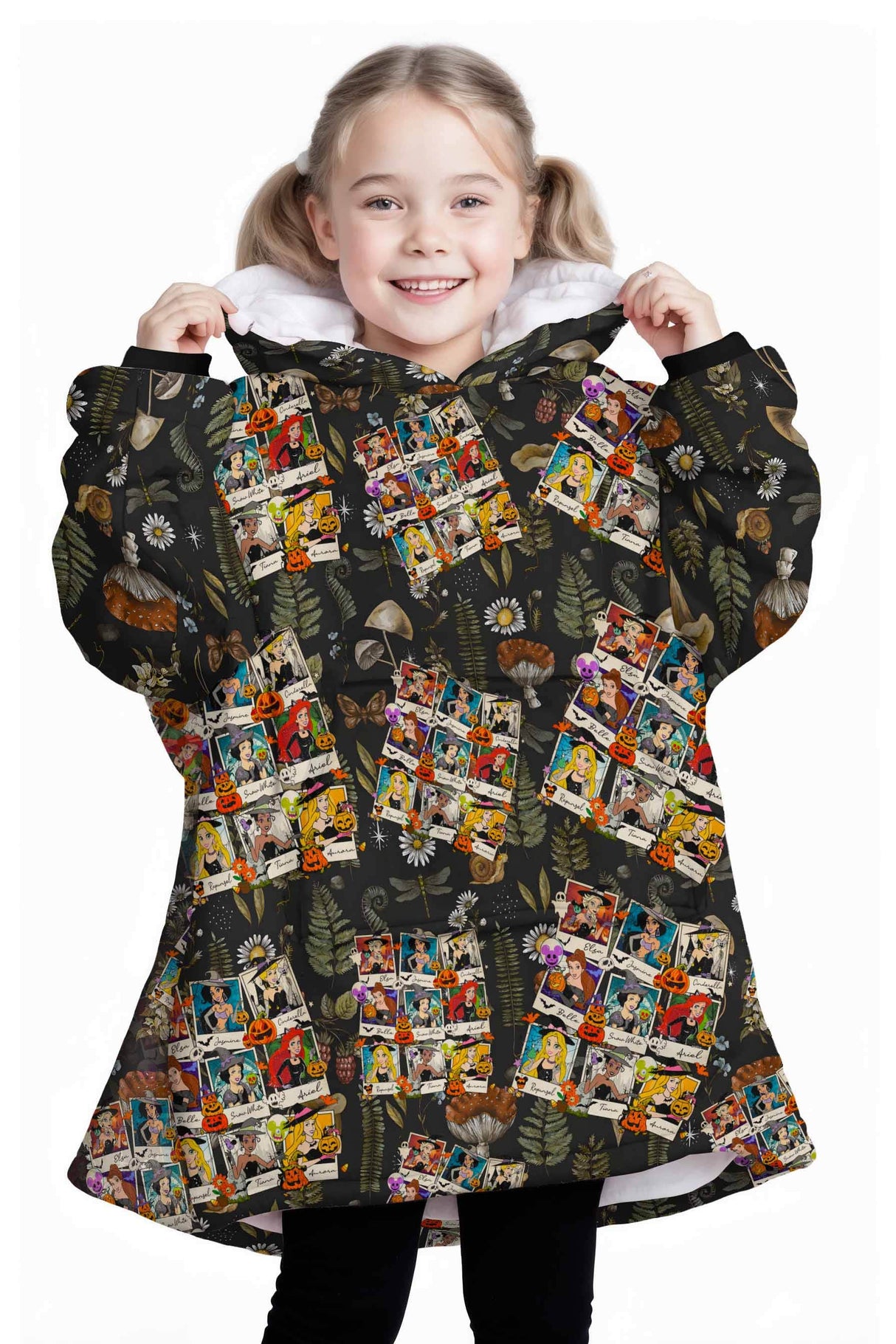 Personalized Snug Sherpa Oversized Wearable Princess Tarot Cards Halloween Hoodie Blanket