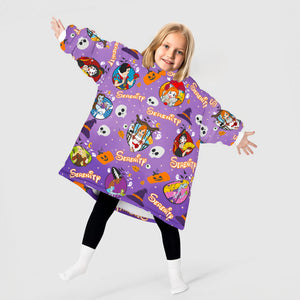 Personalized Snug Sherpa Oversized Wearable Princess Horror Movie Characters Halloween Hoodie Blanket