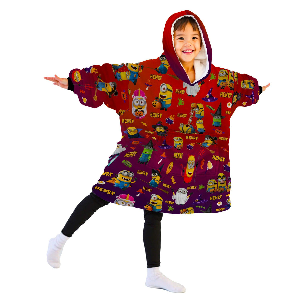 Custom Personalized Halloween Snug Oversized Wearable Hoodie Blanket