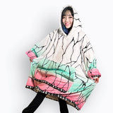 Personalizable Custom Kimono Shinobu Inspired Oversized Sherpa Hoodie Blanket