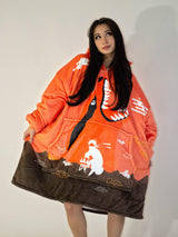 Personalizable Custom Tailed Fox Oversized Sherpa Hoodie Blanket