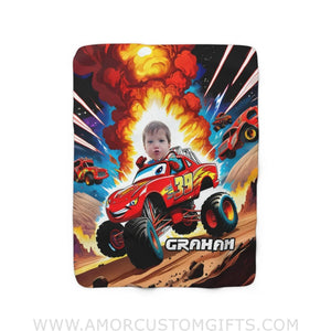 Personalized Car Racing 4 Blanket | Custom Vehicle Blanket For Boys