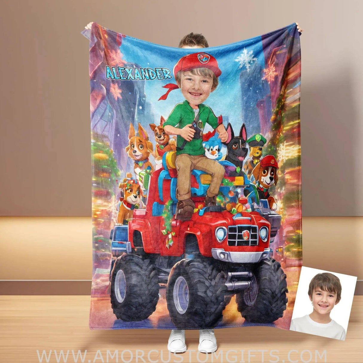 Personalized Rescue Dogs Hero Squad Puppy Boy Blanket | Custom Boy Puppy Blanket