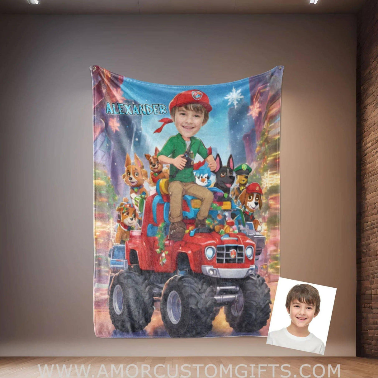 Personalized Rescue Dogs Hero Squad Puppy Boy Blanket | Custom Boy Puppy Blanket