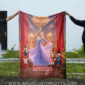 Personalized Fairy Tale Elsa Nutcracker Princess Blanket | Custom Name & Face Girl Princess Blanket