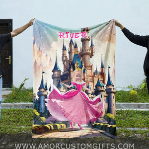 Personalized Fairy Tale Sleeping Beauty 2 Princess Blanket | Custom Girl Princess Aurora Blanket