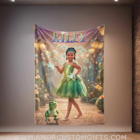 Personalized Fairy Tale Tiana 4 Blanket | Custom Girl Blanket