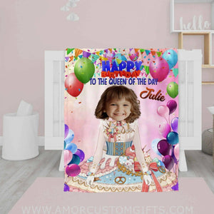 Personalized Princess Birthday Blanket | Custom Girl Blanket