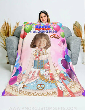 Personalized Princess Birthday Blanket | Custom Girl Blanket