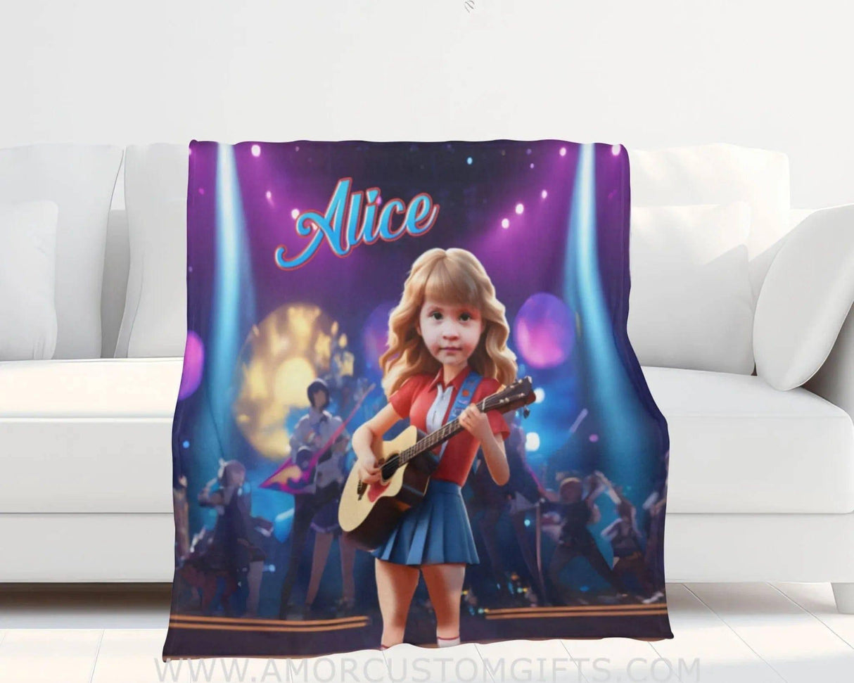 Personalized Swifty Chibi Blanket | Custom Girl Blanket