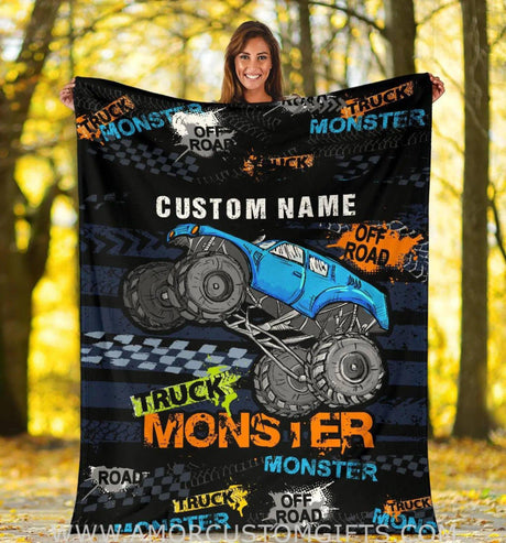 USA MADE Personalized name Construction baby blanket, gift for Baby, Kids, Youth