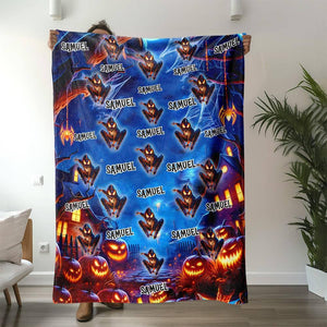 Personalized Name Halloween Spider Boy Miles Morales Blanket