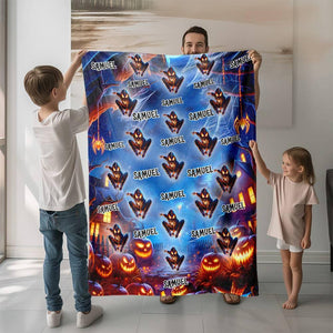 Personalized Name Halloween Spider Boy Miles Morales Blanket