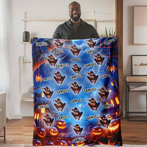 Personalized Name Halloween Spider Boy Miles Morales Blanket