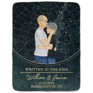 Personalized Photo Couple Star Map Couple I Love You To The Stars Blanket