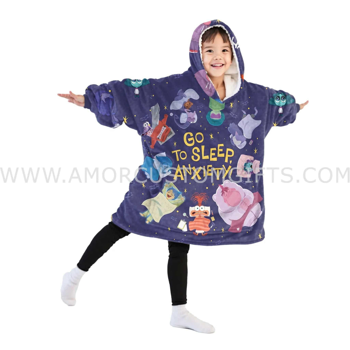 Custom Personalized Emotional icon Puzzle Emotion Joy Fear Anger Snug Oversized Wearable Hoodie Blanket