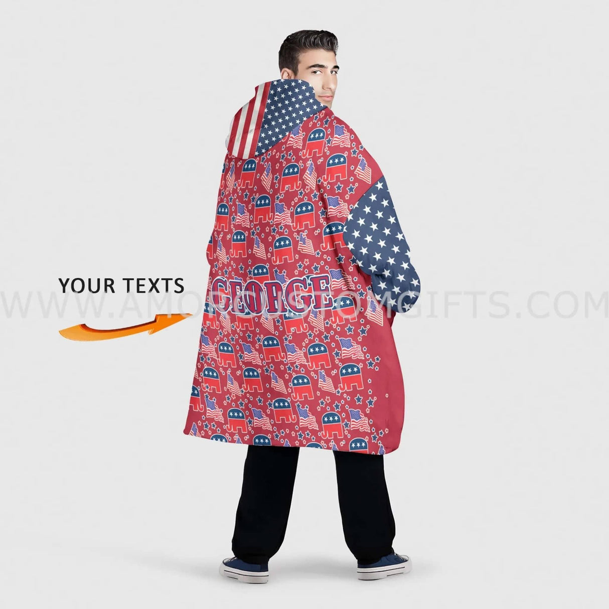 Personalized 2024 MAGA Funny Voting Snug Oversized Wearable Hoodie Blanket