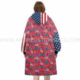 Personalized 2024 MAGA Funny Voting Snug Oversized Wearable Hoodie Blanket