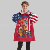 Personalized 2024 MAGA Funny Voting Snug Oversized Wearable Hoodie Blanket