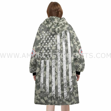 Personalized 2024 Republican vs Democrat Camouflage Funny Felon Snug Oversized Wearable Hoodie Blanket