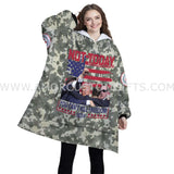 Personalized 2024 Republican vs Democrat Camouflage Funny Felon Snug Oversized Wearable Hoodie Blanket