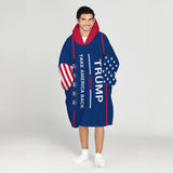 Personalized 2024 Trump Take America Back Snug Oversized Wearable Hoodie Blanket | Custom Wearable Hoodie Blanket