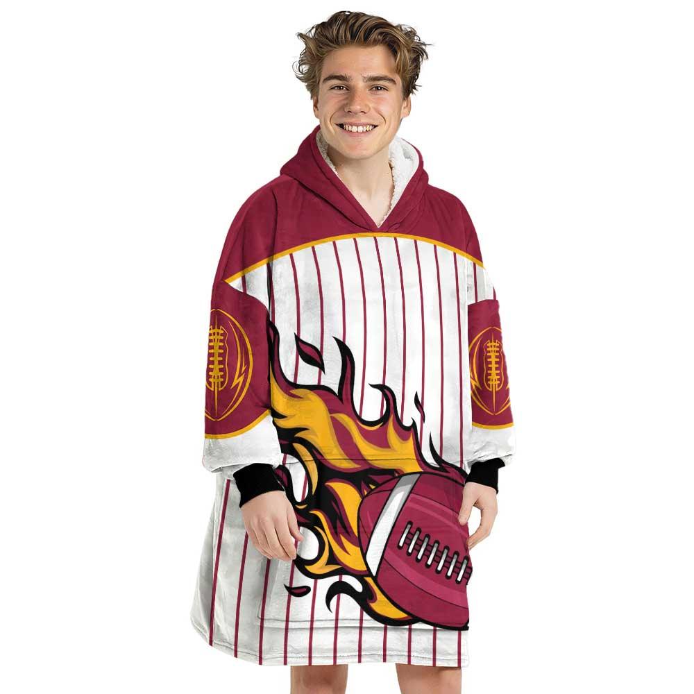 Personalized American Football Snug Oversized Wearable Hoodie Blanket