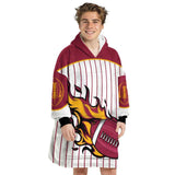 Personalized American Football Snug Oversized Wearable Hoodie Blanket