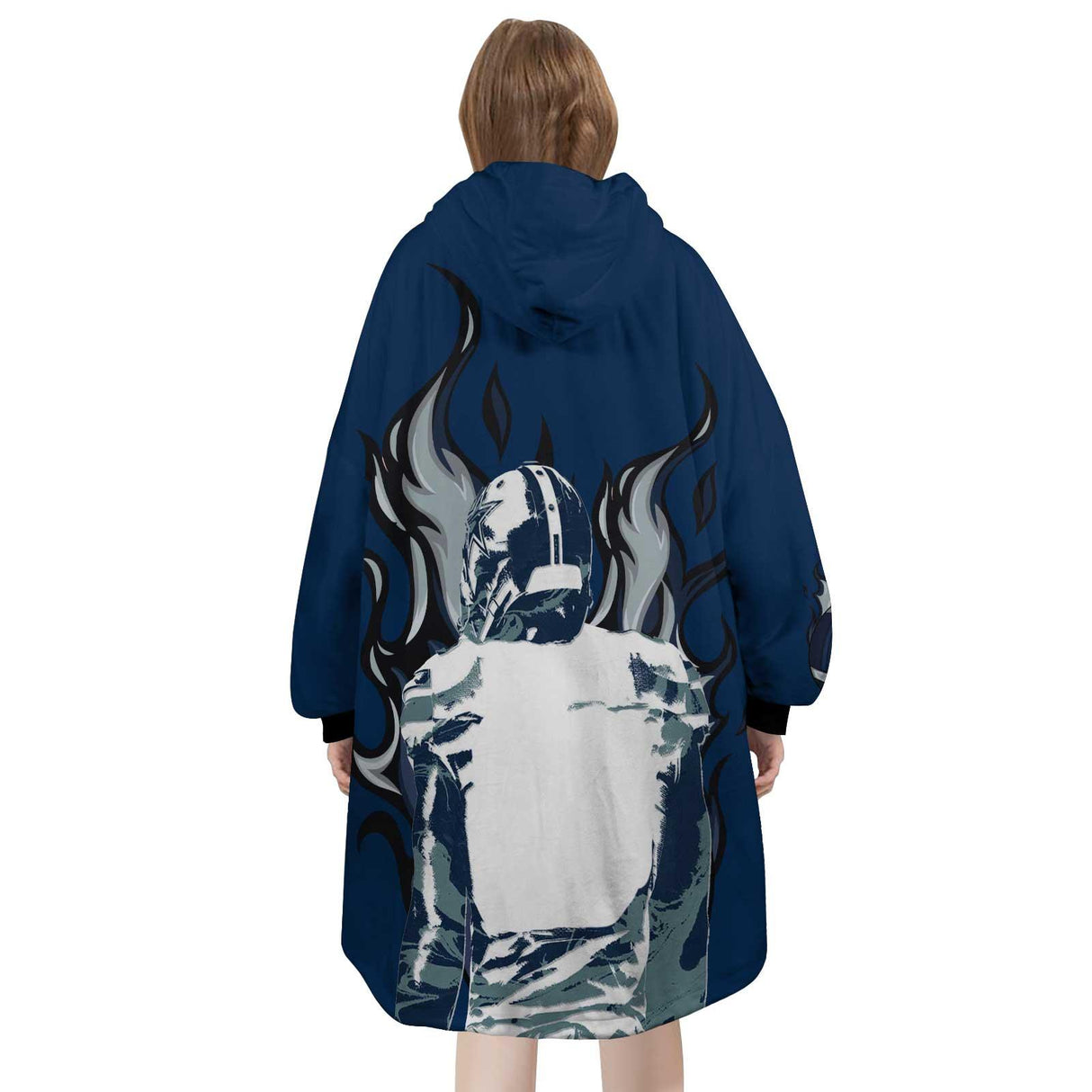 Personalized American Football Snug Oversized Wearable Hoodie Blanket