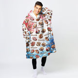 Personalized American Football Snug Oversized Wearable Hoodie Blanket