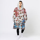 Personalized American Football Snug Oversized Wearable Hoodie Blanket