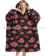 Personalized Anime Cloud Snug Oversized Wearable Hoodie Blanket