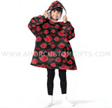 Personalized Anime Cloud Snug Oversized Wearable Hoodie Blanket