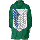 Personalized Attack On Titan Snug Oversized Wearable Hoodie Blanket