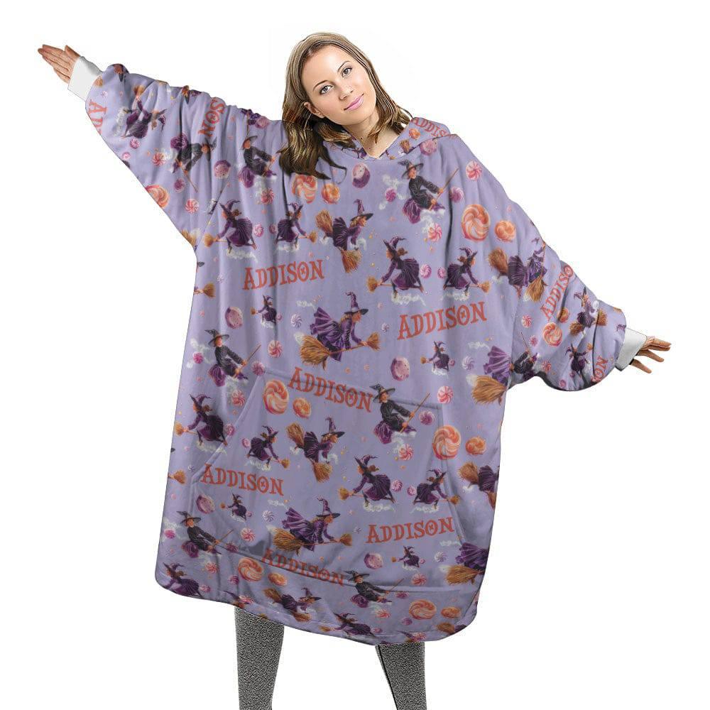 Personalized Candy Witch Snug Oversized Wearable Hoodie Blanket