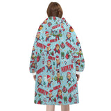 Personalized Chibi Superheroes Xmas Snug Oversized Wearable Hoodie Blanket