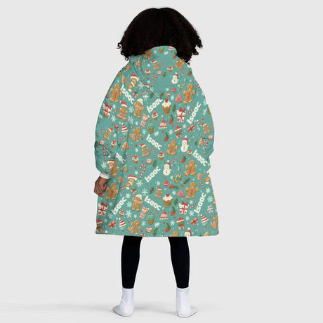 Personalized Christmas Cookies Snug Oversized Wearable Hoodie Blanket