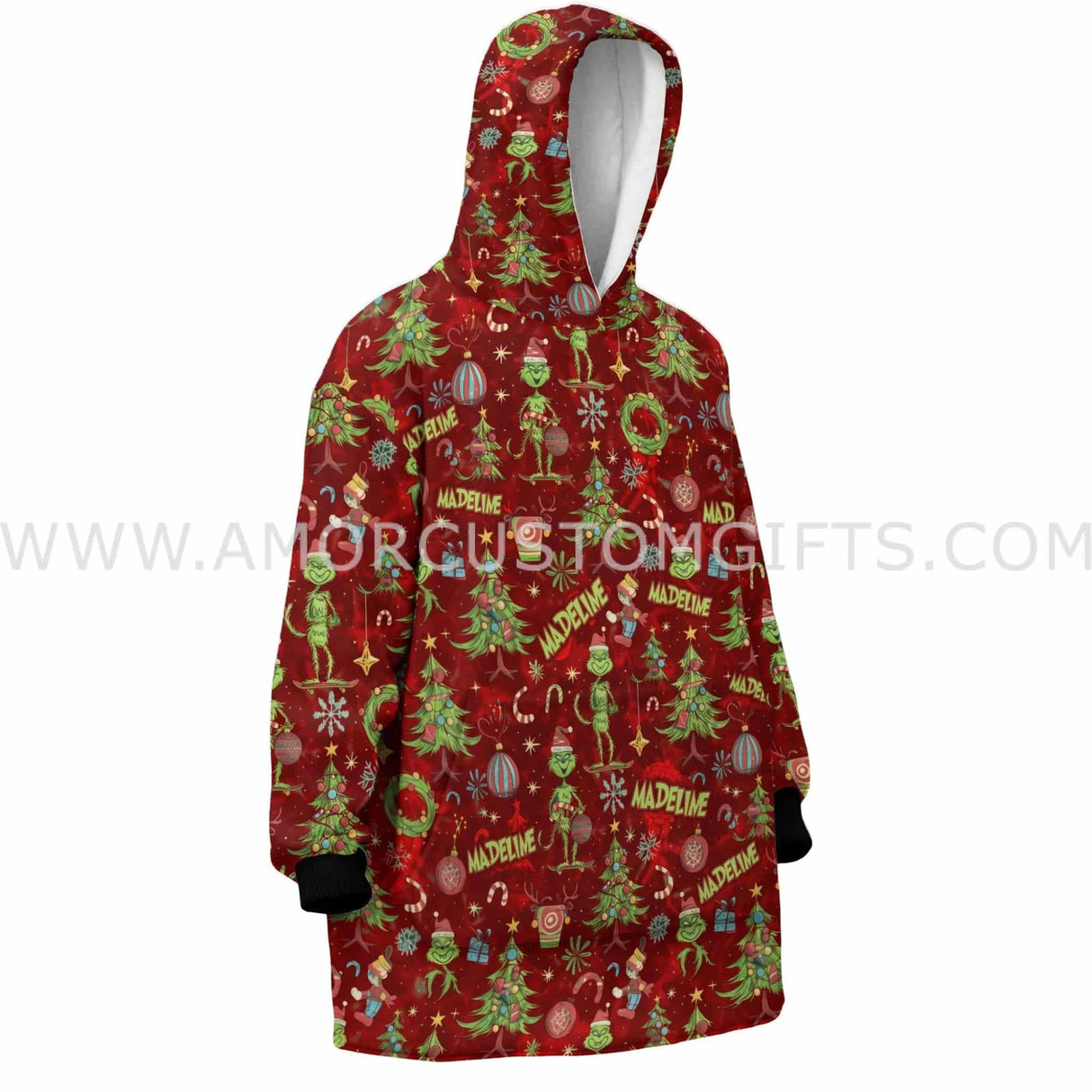 Personalized Christmas Magical Hate Christmas Snug Oversized Wearable Hoodie Blanket