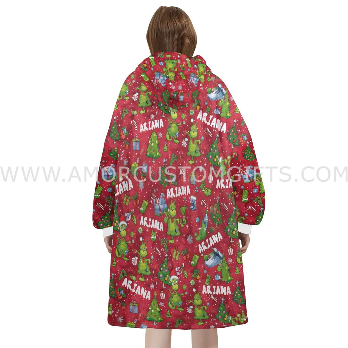 Personalized Christmas Magical Hate Christmas Youre a Mean One Xmas Snug Oversized Wearable Hoodie Blanket