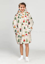 Personalized Christmas Pattern Snug Oversized Wearable Hoodie Blanket