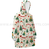 Personalized Christmas Trees Snug Oversized Wearable Hoodie Blanket