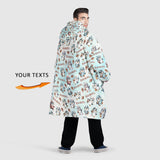 Personalized Cute Penguin American Football Snug Oversized Wearable Hoodie Blanket